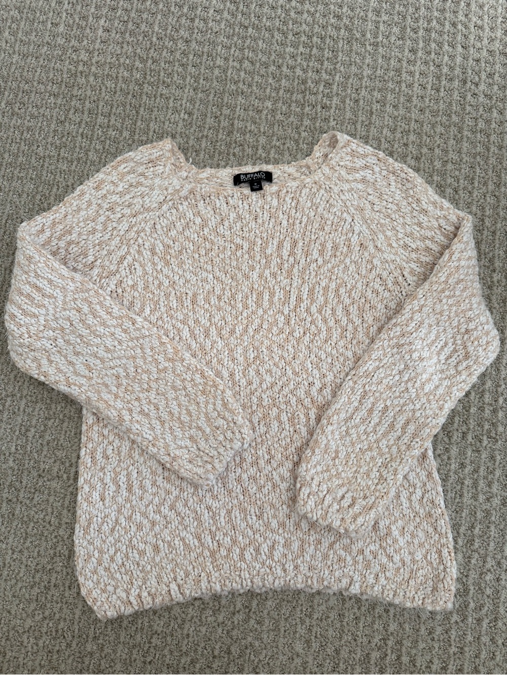 Buffalo David Bitton Peach & Cream Marled Crewneck Sweater